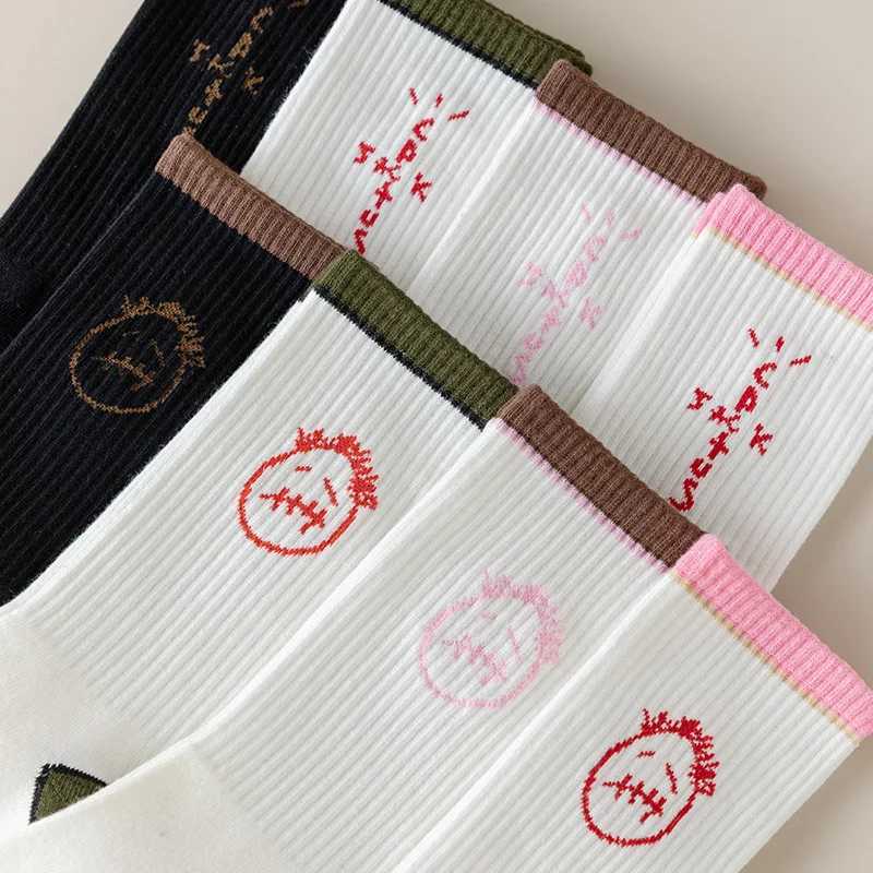 1 Pairs Mens SOCKS Skate New WHITE Crew SOCKS Fashion Bandanas Funny Streetwear Hip Hop Style Mens Gifts X250319