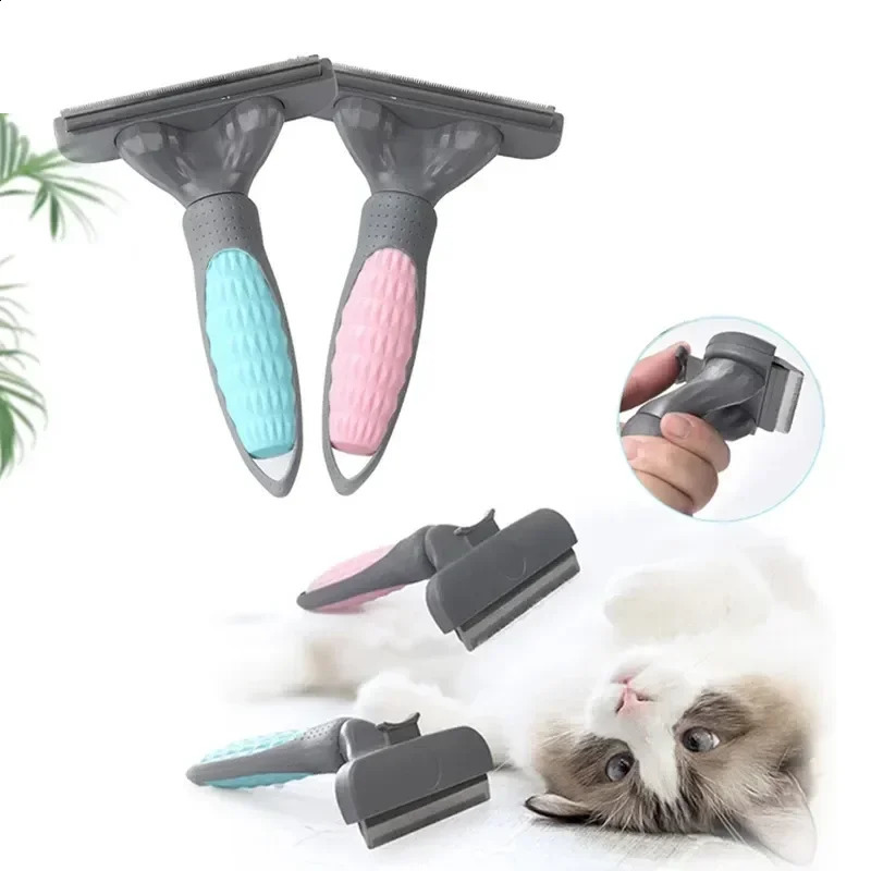 Multi functional pet grooming brush Rake comb for doublesided peeling and dispensing underwear dogs cats ultra wide blue 250318