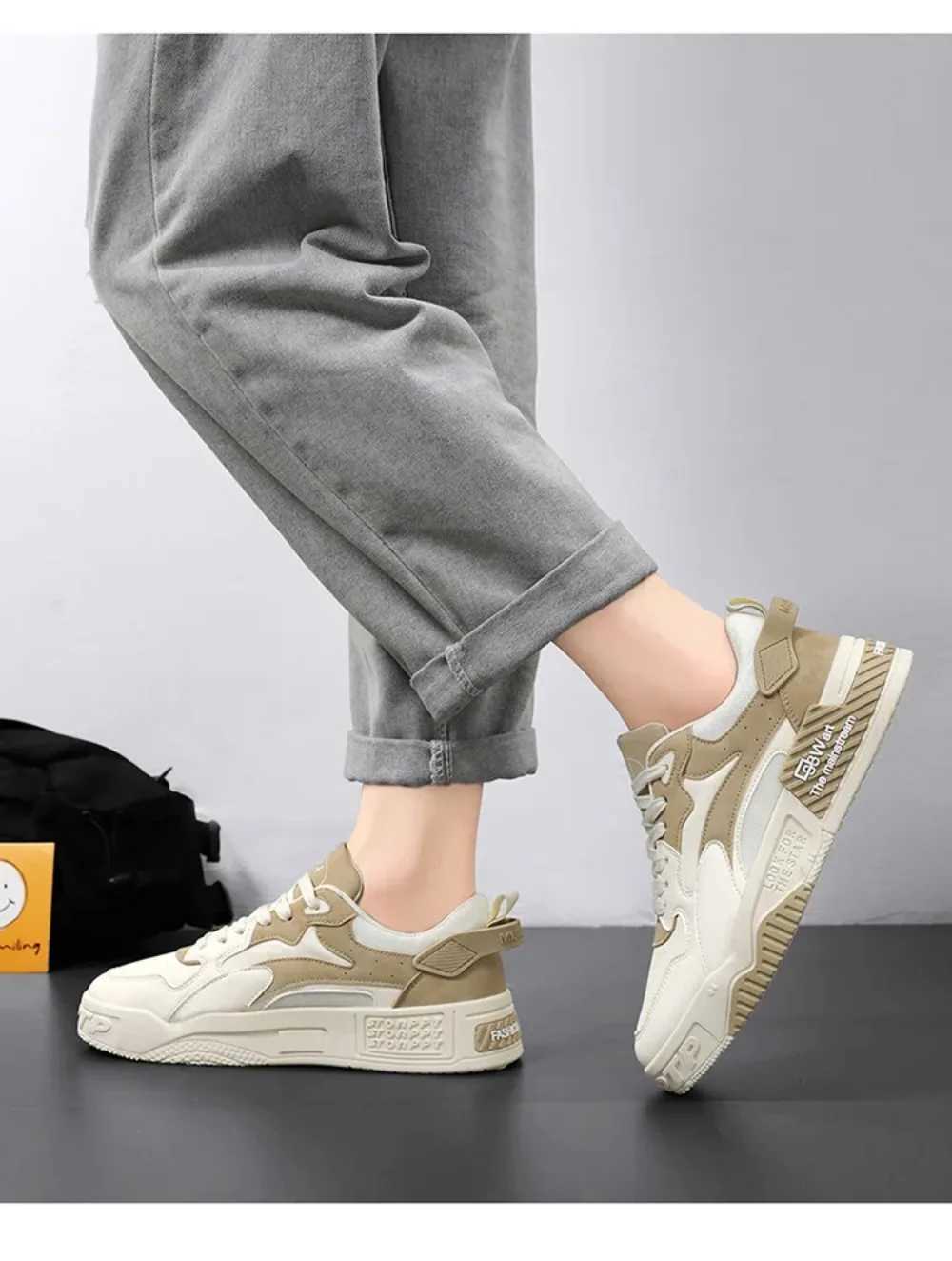 New Fall Casual Sneakers Mens Comfortable Platform Shoes 2024 Trend Lace-up Vulcanized Zapatilas Sizes 3-44 Z250319