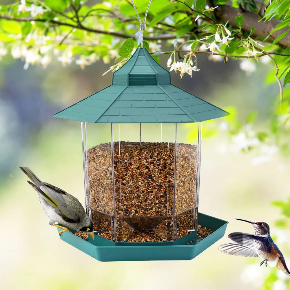 Waterproof bird feeder garden terrace hanging wild large capacity pet 250318