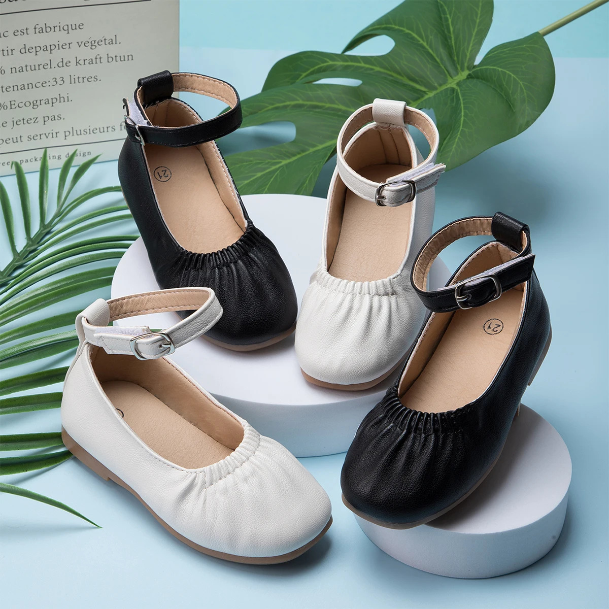 KIDSUN Princess Childrens PU Leather Shoes for Girls Casual with Anti slip Rubber soles 250319