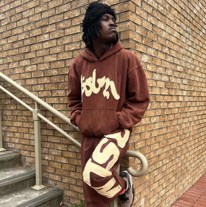 Autumn and winter new hoodie, personalized style, high street hip-hop, letter embroidery, fashionable casual pants, unisex