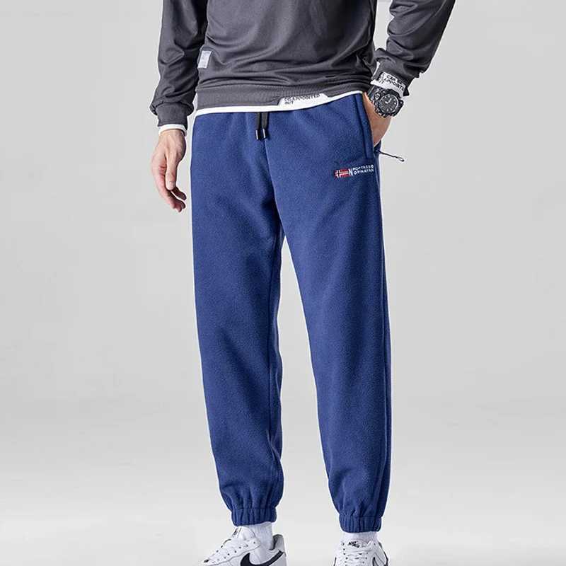 New Polar Fleece Mens Pants Drawstring Winter Sweatpants Male Warm Sport Trouser Casual Brushed Sherpa Cuffed Jogger Outdoor X250319
