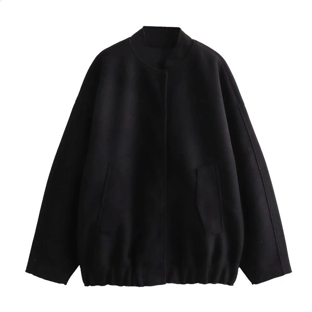 UNIZERA Spring Womens Baseball Jacket Loose and Versatile Black Long Sleeve Pilot 250317