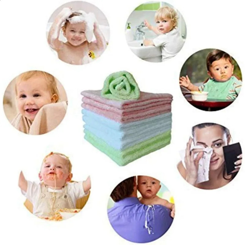 9 Pcs Baby Washcloths 10x10 Absorbent Wash Cloth for born Natural Soft Face Towels 250304