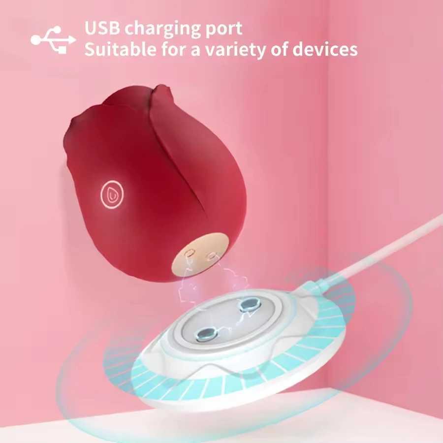 Red Rose toy vibrator silicone labia tongue vaginal suction cup sex toy suction cup suction cup 10 frequency female stimulator W250319