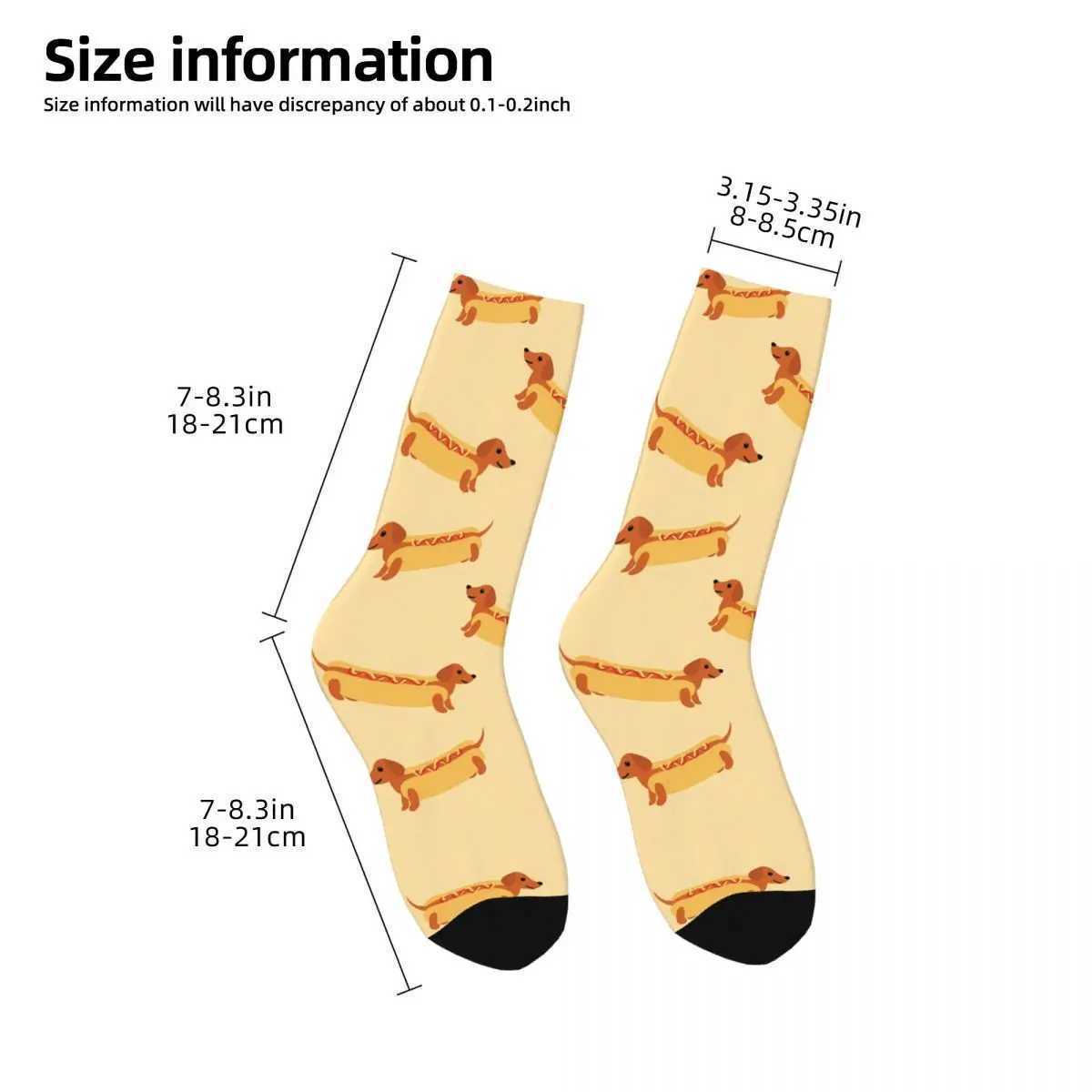 Fun Crazy Mens Socks Hot Dog Hip Hop Harajuku Sausage Happy Breathable Pattern Printed Boy Crew Socks Casual Gift X250319