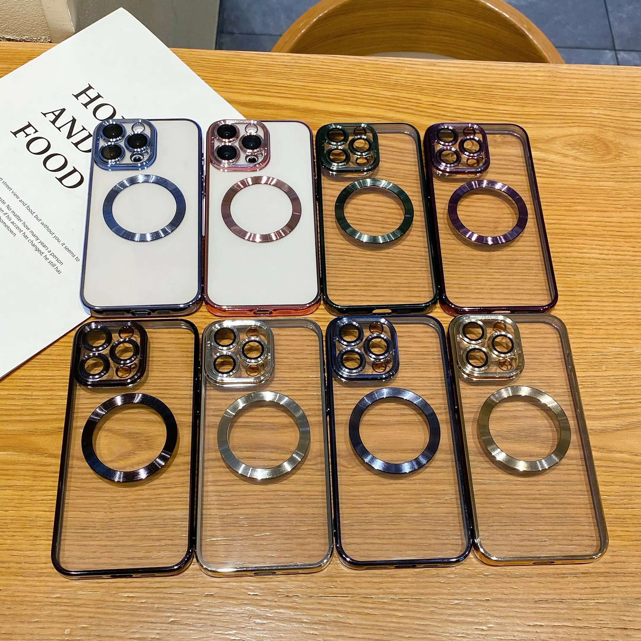 Transparent Magnetic Case iPhone 14 13 12 11 15 Pro Max 15Pro Soft Silicone Electroplate Full Lens Camera Cover for IPhone16