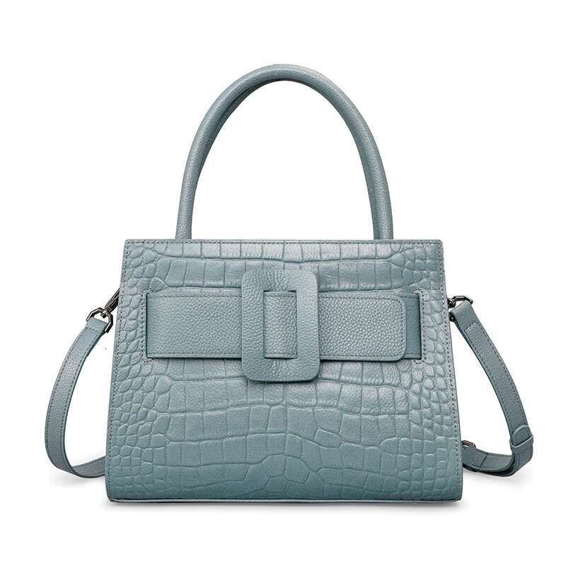 Aidrani 2024 Fashion Genuine Leather Handbag Crocodile Pattern Large Capacity 100% Cowhide Square Bag