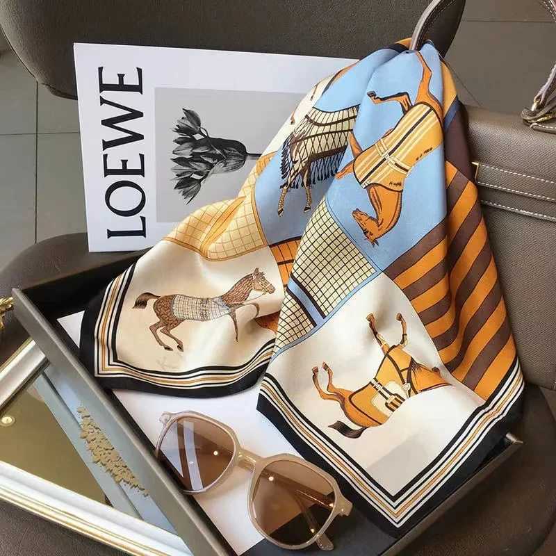 Luxury silk shawl square scarf used for satin fashion packaging collar Fem headband ribbon Bandana 70X70CM X250319