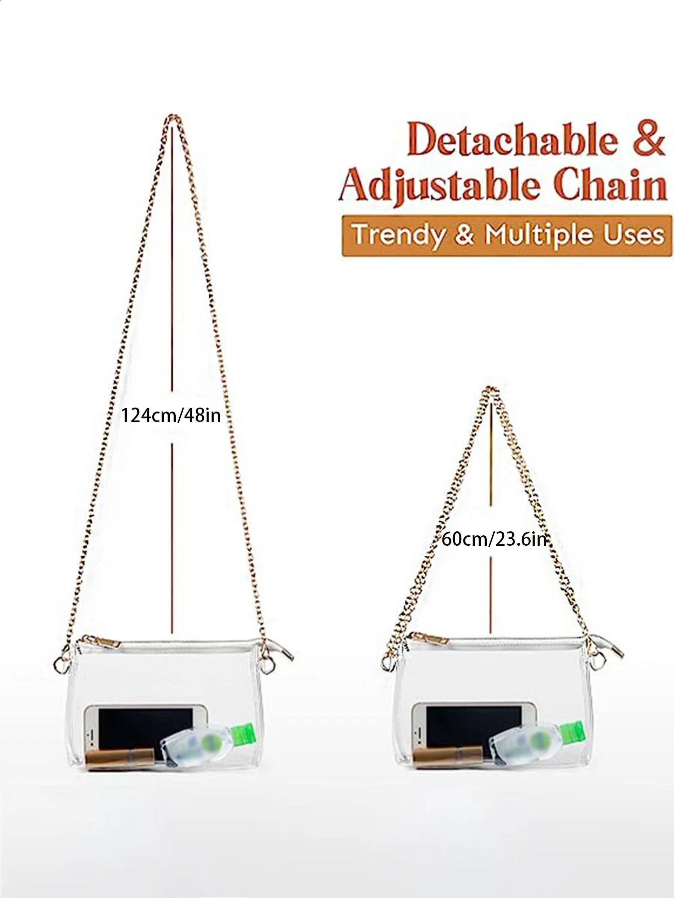 Clear Crossbody Bag Purse Stadium Certified for Sports Concerts PROM parties 250317