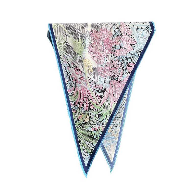 TOP Spring Summer New Twill Silk Diamond Scarves Wens Floral Urban Printing Imitation Silk Neck Scarf Party Ladies Scarfs X250319
