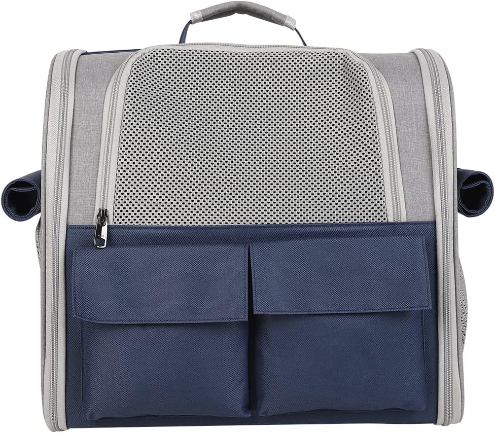 Transport Pets Cats Dogs 10 kg, Portable Backpack Large Spacious 4 Entry Top Opening 3 Pockets Pet Bag Breathable Foldable for Travel Aire Approved