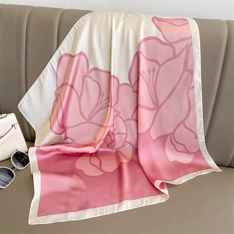 Luxury silk satin scarf suitable for warm textured Kerchief neck scarf 70cm square shawl and womens sheepskin scarf X250319