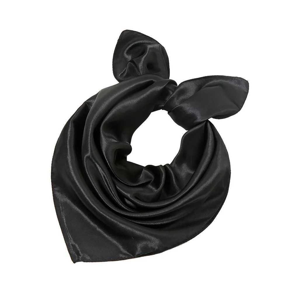 Wenxin Pure Satin Solid Color 60x60cm Square Scarf for Girls Simulated Silk Performance Small Scarf Best Party Gift X250319