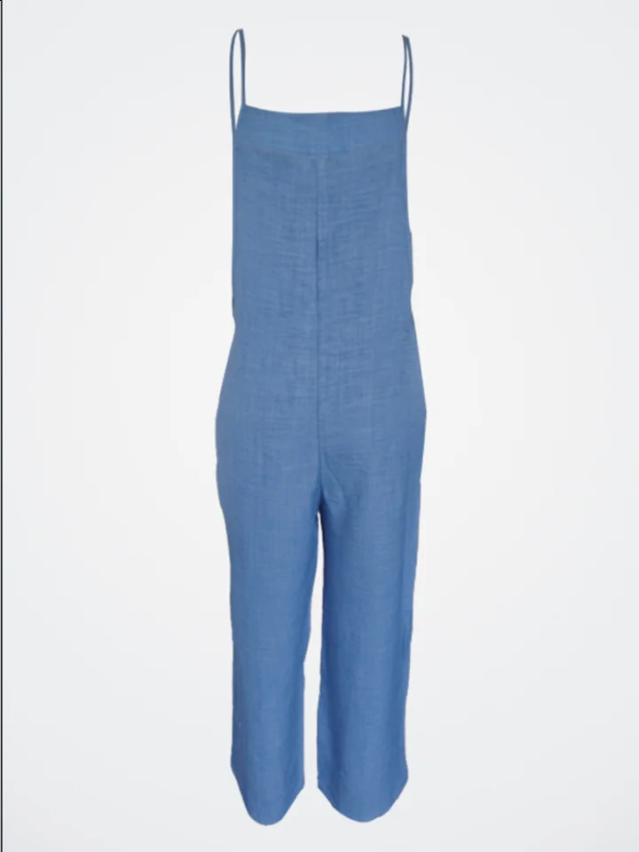 Y2K Summer Simple Pocket Strap Jumpsuit Women Sleeveless Fashion Womens Jumpsuit 250319
