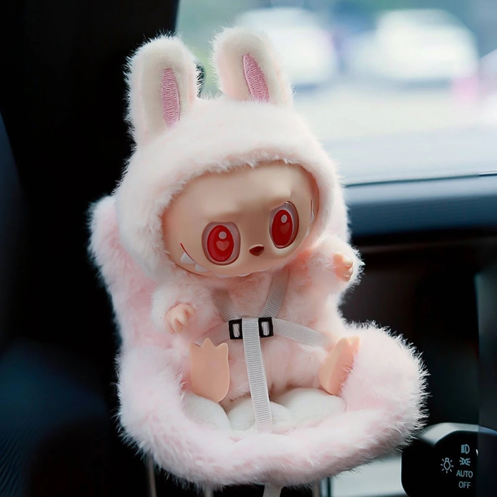 Cute doll car safety seat air outlet decoration used for 17cm labubu interior 250319