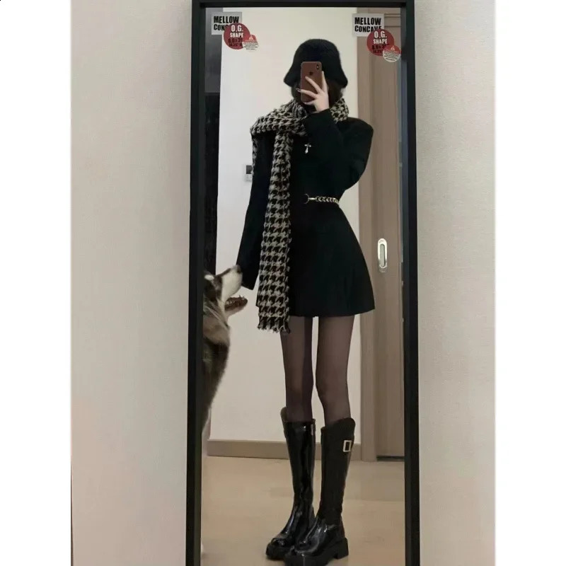 Black waistband womens set shorts weight loss jacket spring summer Midi Skirt plus size Chinese AE stock 250319