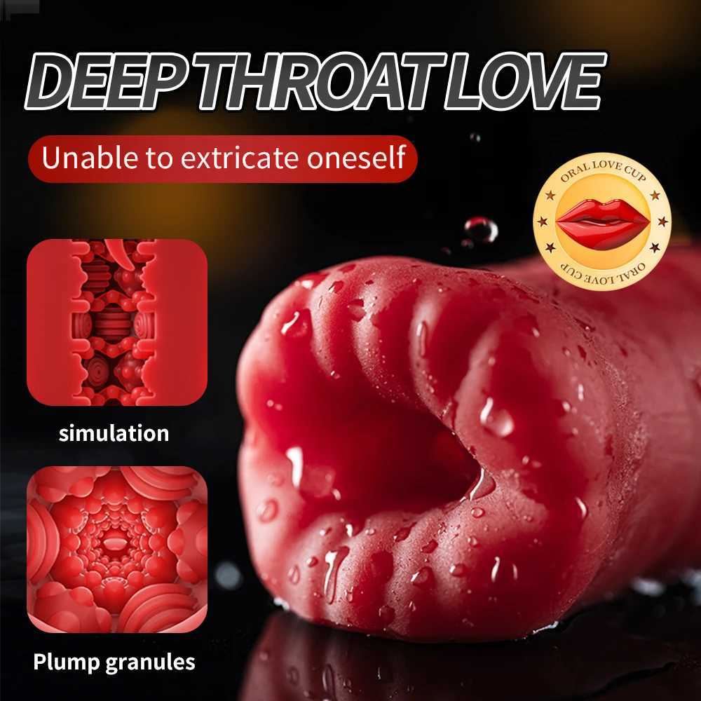 Automatic male masturbation cup vibrator deep throat oral sex cup tongue licking oral sex real vaginal penis oral sex toyXJ250319