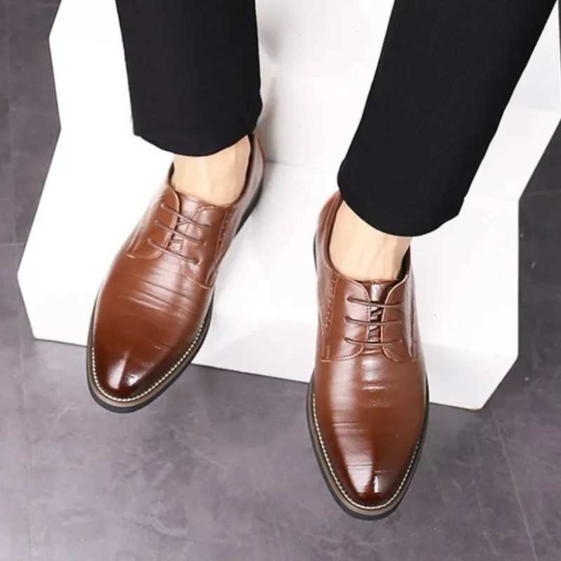New 2023 flat classic mens shoes leather wing tips carved Italian formal Oxford shoes winter sizes 38-48XJ250319