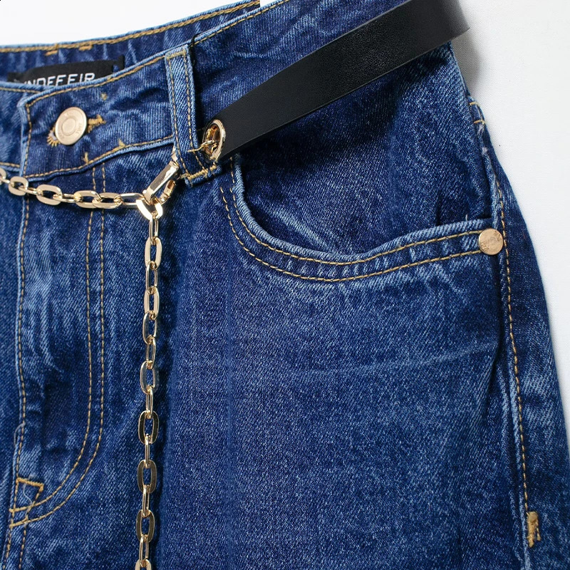 Willshela Women Fashion With Belt Denim Blue Front Zipper Straight Pants Jeans Vintage High Waist Full Length Female Trousers 250317