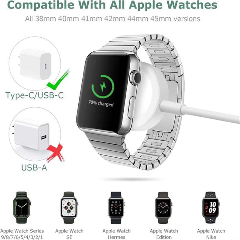 Top Selg C-type Wireless Quick Charger Apple Series Mag-netic Watch Charging Cable for Iwatch