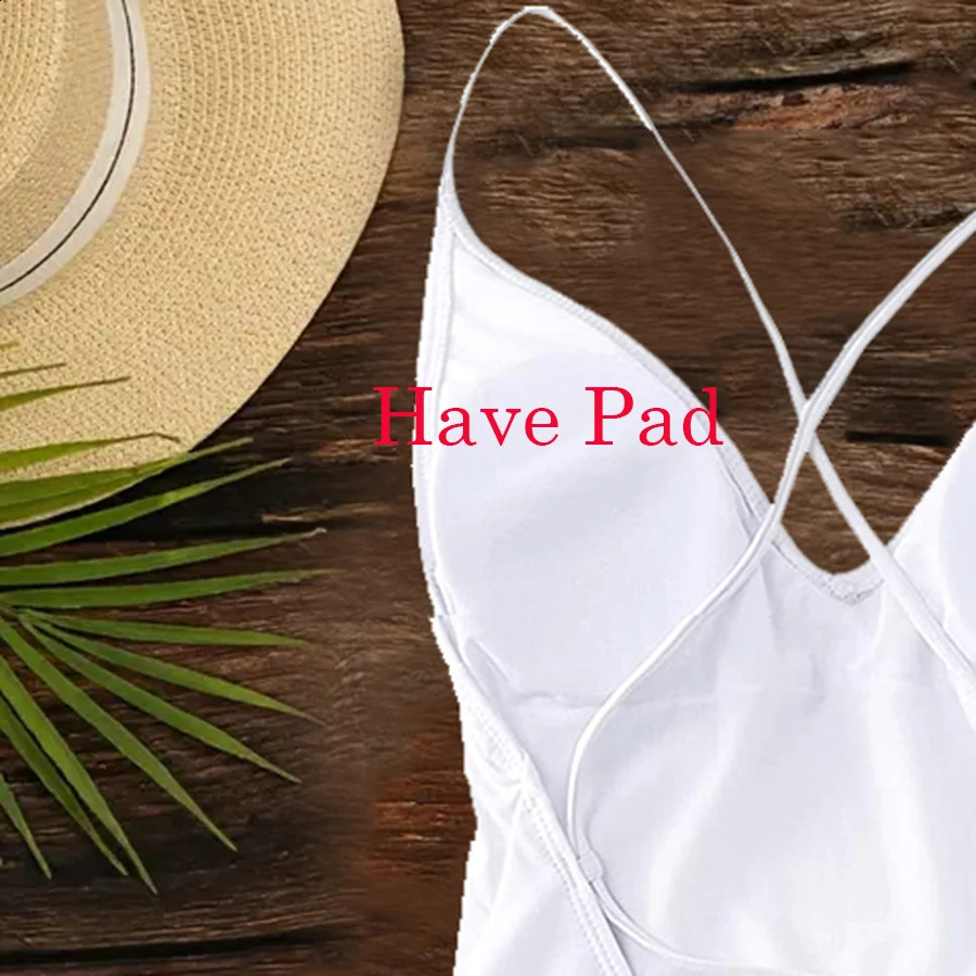 Sexy Swimsuit Solid Swimwear Women Adjustable straps Bathing Suit Bodysuit Backless Beach monokini Female Padded 2025 250317