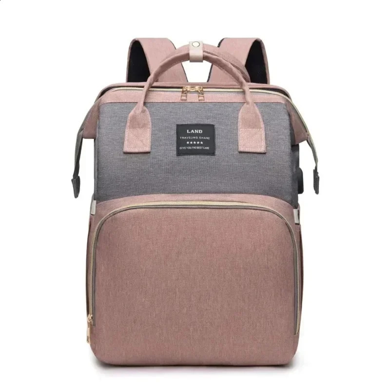 Mommy Bag Lightweight Portable Folding Crib Bed Large-capacity Travel Maternity Bags Baby Backpack Female Mommy Outting Bag Gift 250319