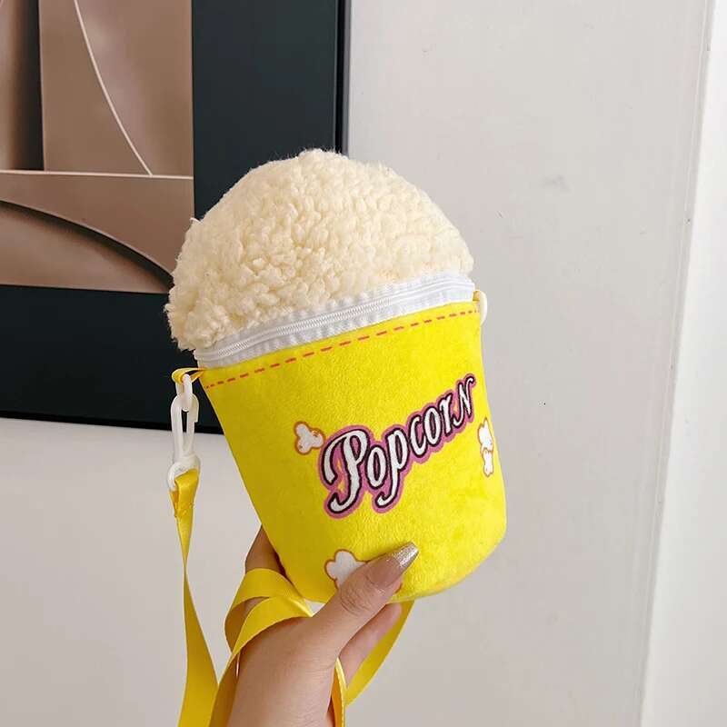 Women Popcorn Bucket Adjustable Strap Cute Shoulder Creative Crossbody Girl Student Daily Bag