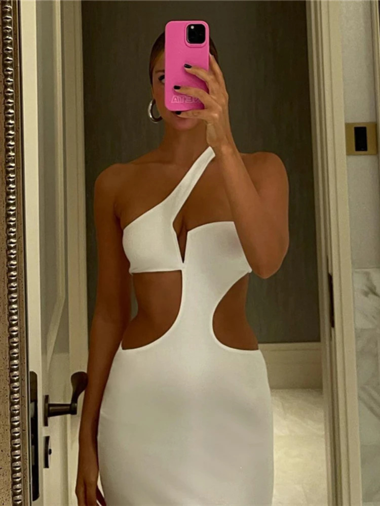 Sunny Sexy Y2K Clothes Hollow Out Sleeveless Backless Bodycon Maxi Dresses For Women Club Birthday Party Elegant Outfits 250319