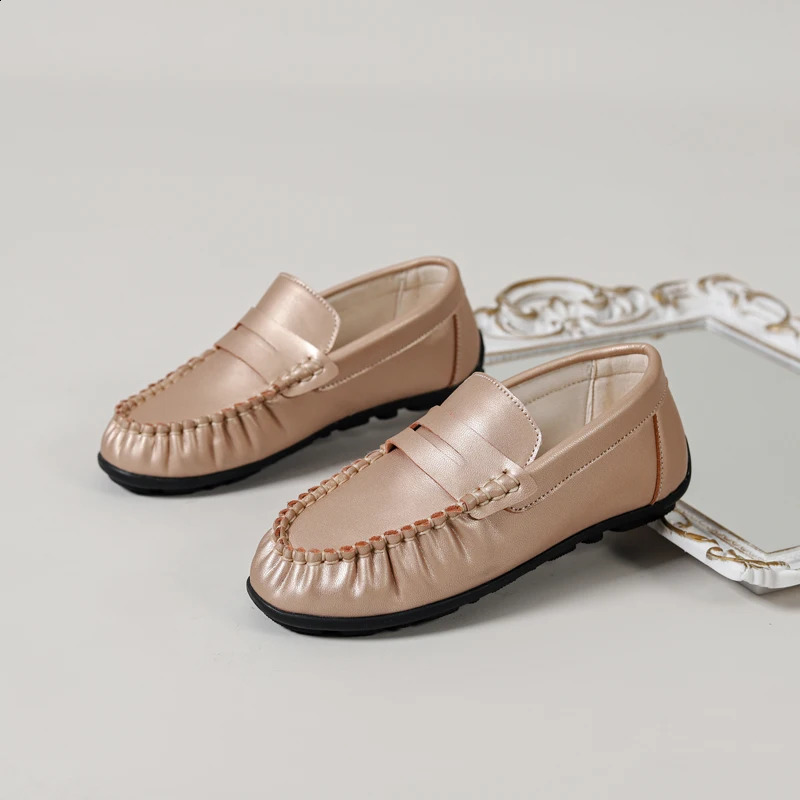 Spring Kids Shoes Children Casual Baby Girls Slip on Penny Loafers Preschool White Fashion Apartment Boys School Moccasin 250319