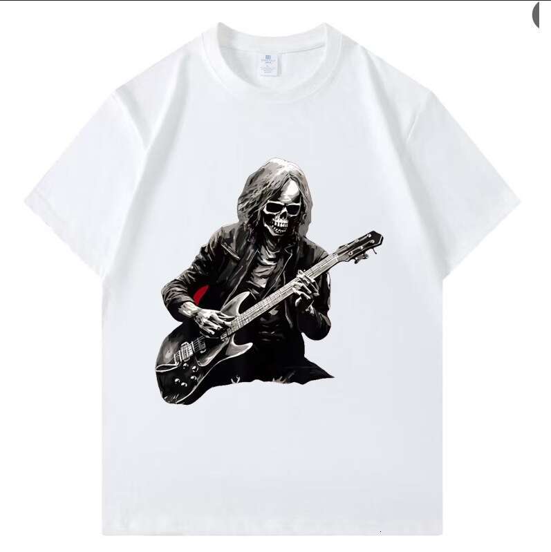WIS US size solid color men's short sleeved casual pure black and white T-shirt top printed