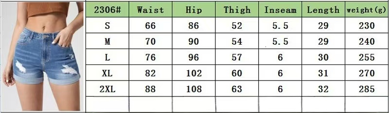 Fashionable Rolled Hole Elastic High Waisted Denim Shorts Sexy And Personalized Spicy Hot Pants Casual Women's Shorts