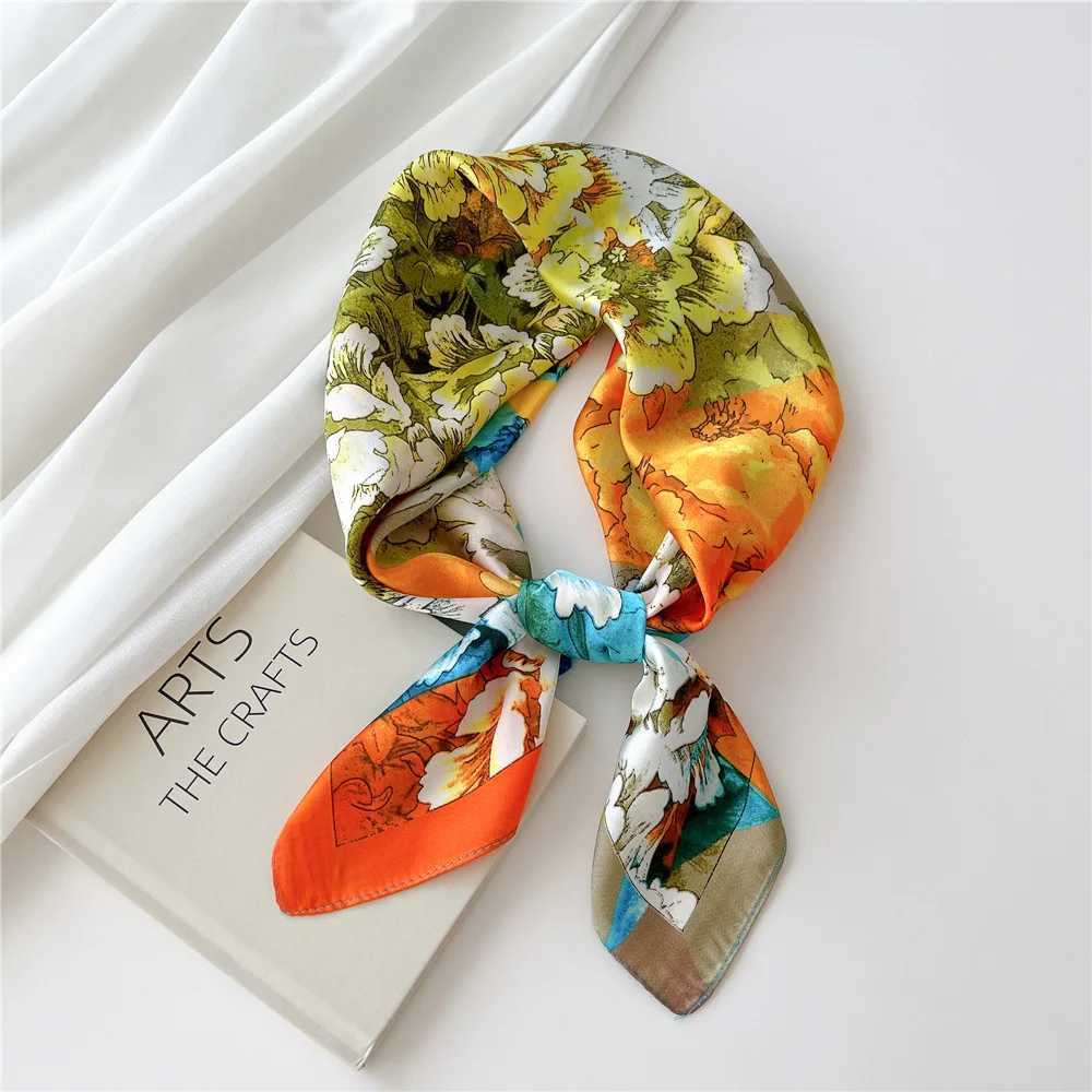 Spring fashion silk scarf 70 * 70cm square scarf used for fashion decoration Bandana soft printing holiday band shawl X250319
