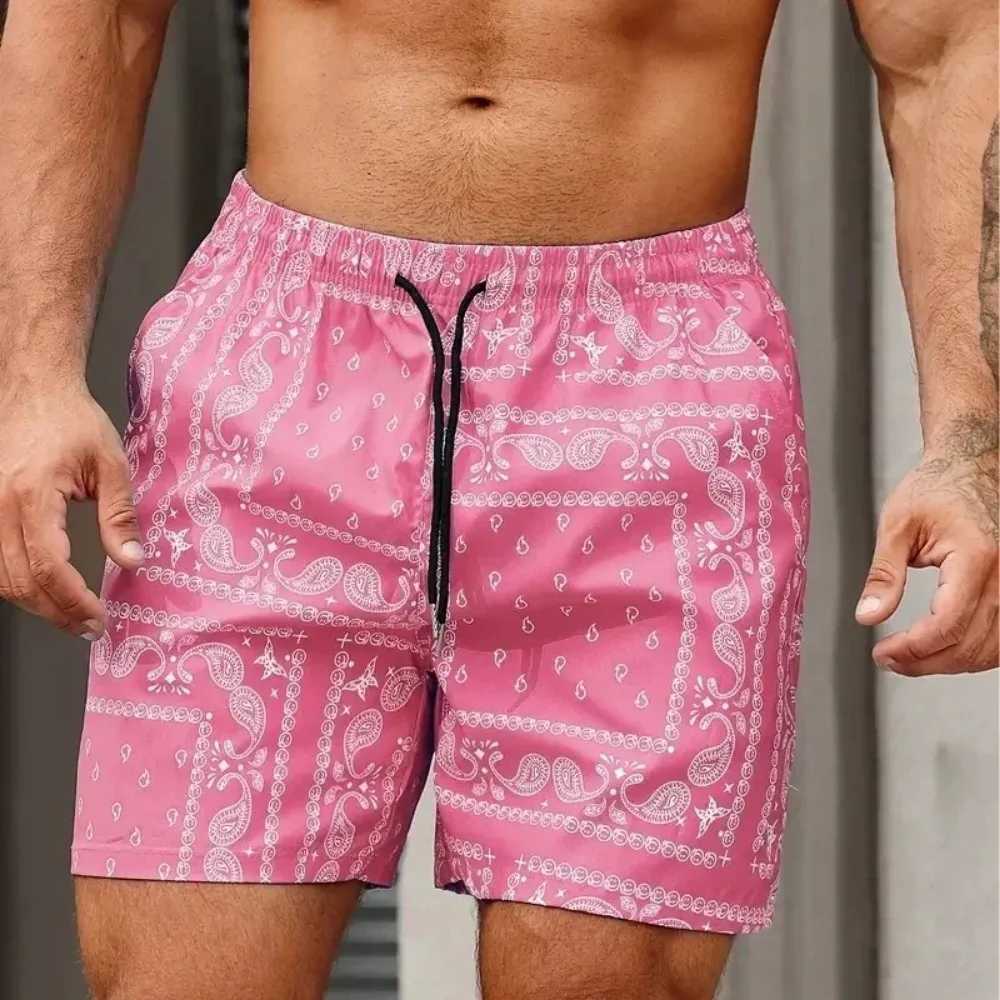 Summer Men Board Shorts Vintage Paisley Quick Drying Sport Casual Hawaii Male Beach Short Pants Trunks Man Ice Shorts Swimsuit W250319