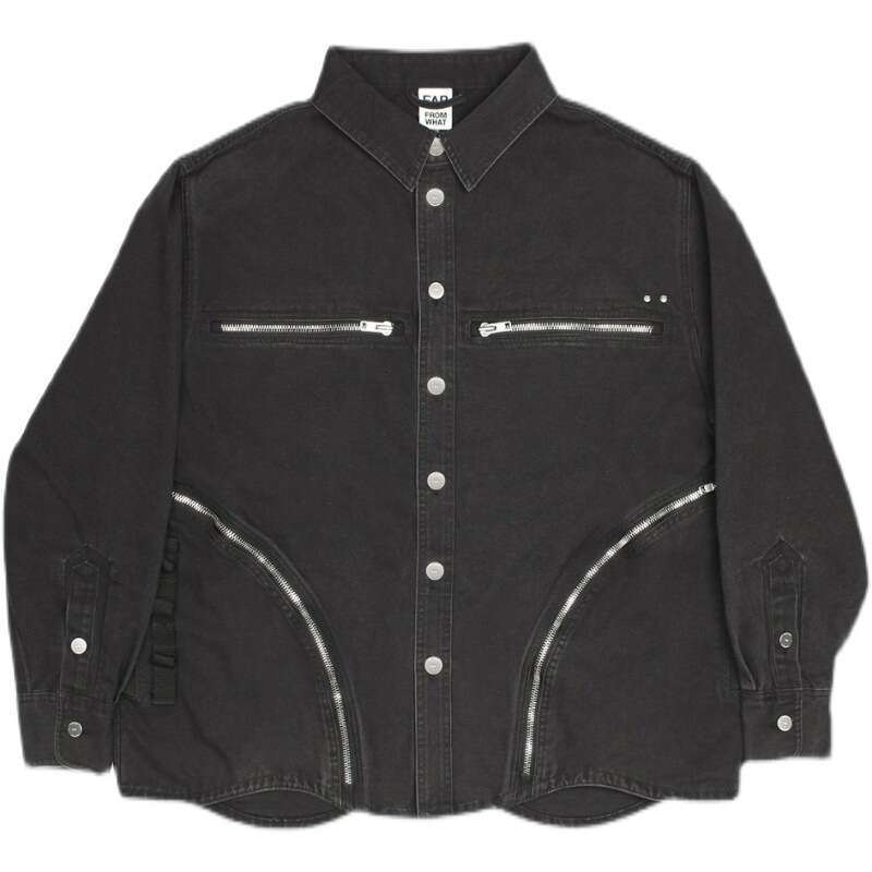 Reduce by 50% vintage denim men's trendy brand high arcade zipper pocket jacket