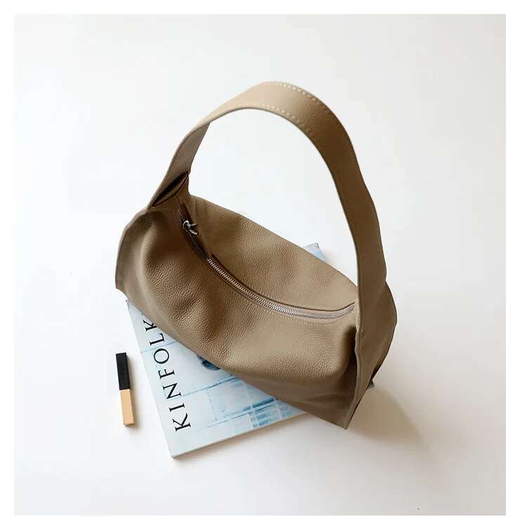 Minimalism Cow Soft Leather Underarm Shoulder Hobos Bags Cowhide Pouch Daily Purses 2024 New