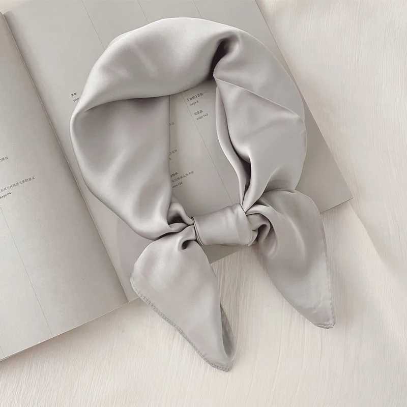 Luxury Solid 70*70cm Silk Square Scarf Wen Soft Satin Hairband Neckerchief Tie Fem band Foard Bag Ribbon Gift X250319