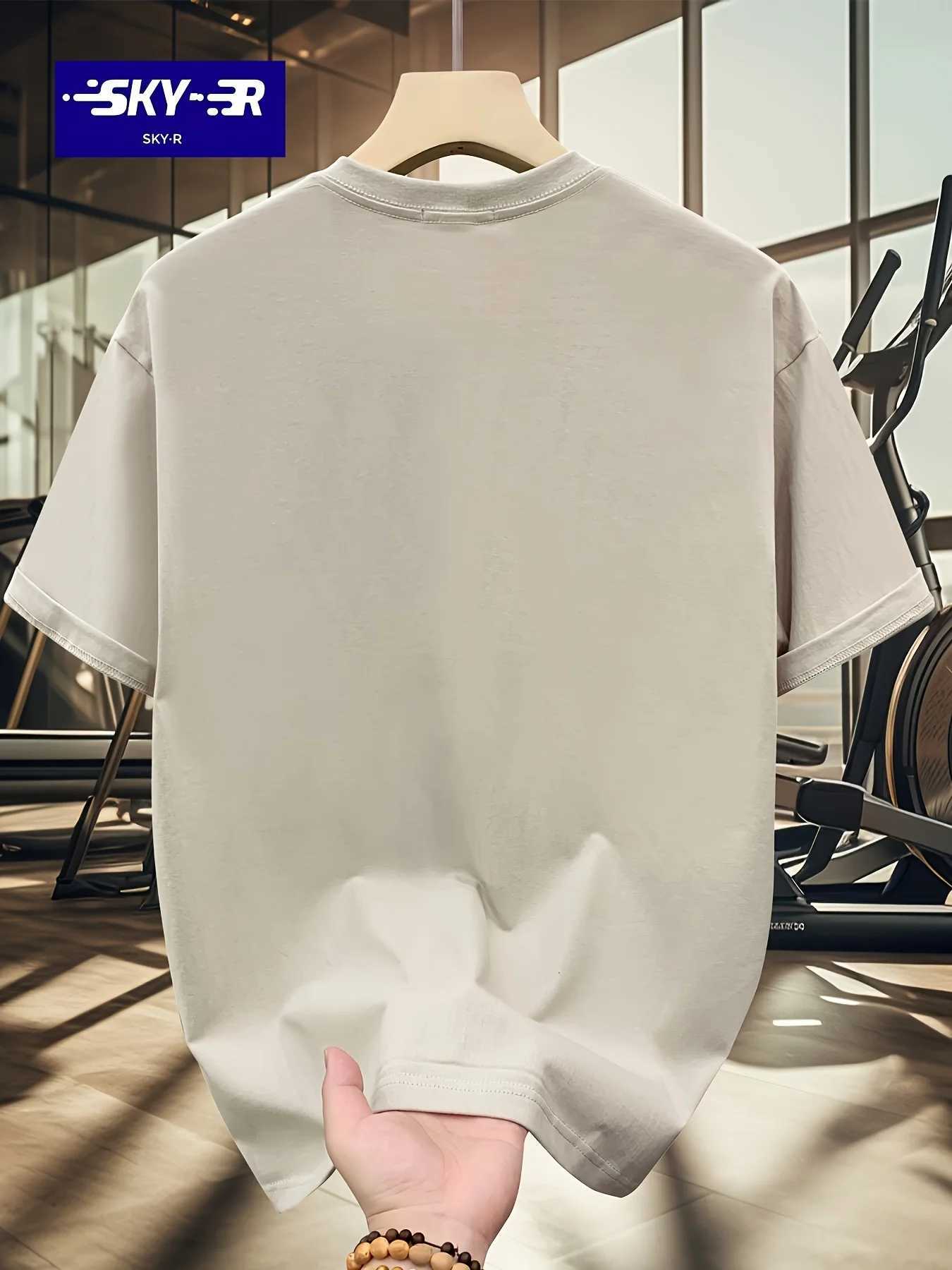 Summer mens 100% pure cotton casual sports loose large letter pattern printed comfortable round neck short sleeved T-shirt topT250318