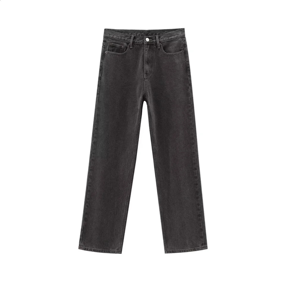 PB ZA Autumn Womens Loose and Weight Loss Casual High Waist Straight Leg Jeans 250317