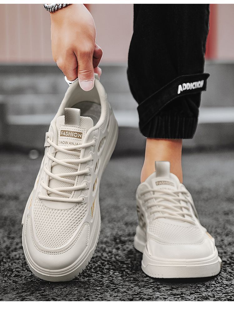 2025 hot spring summer new breathable net men's student sports casual board fashion shoes trend all match
