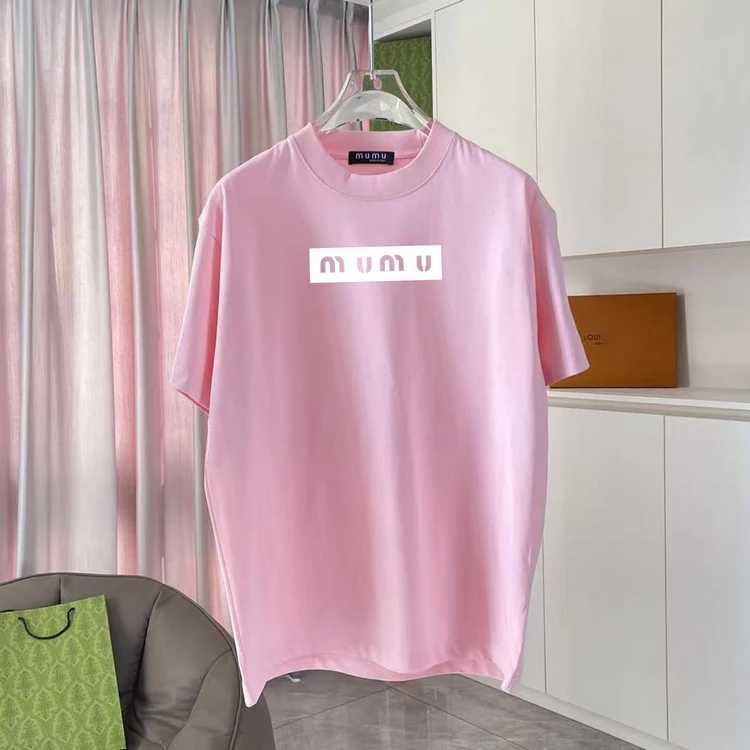 25 Years Boom Brand American High Version Miu Short Sleeve T-shirt Cotton Chest Printed Letter L Casual Fashion Men and WomenT250320