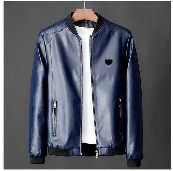 Large Size Fashionable Mens Leather Jacket Designer Loose Fitting Leather Jacket for Mens Motorcycle Wear Classic Solid Color Outdoor Assault Suit Casual Jack