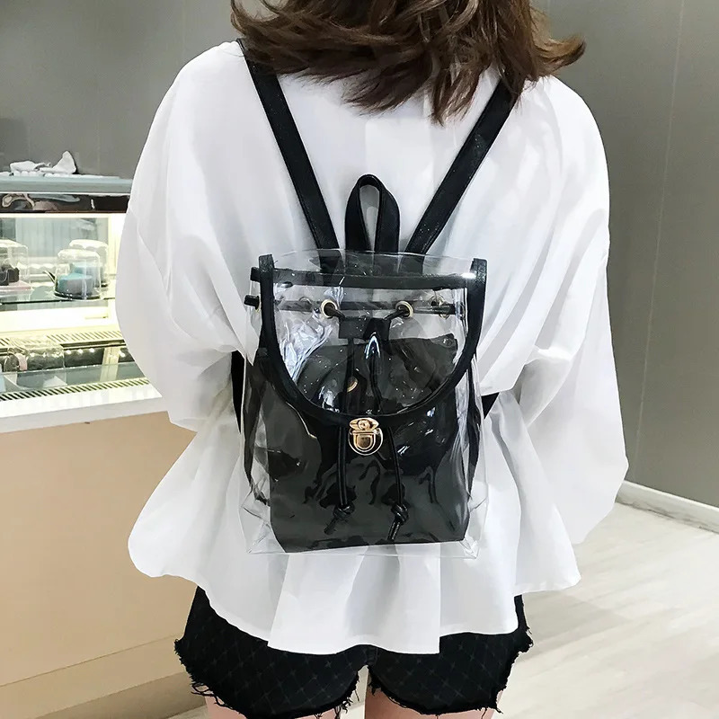 Mini Fashion Women Backpack PVC er Girl Clear Transparent Bag Jelly Travel Backpack for Lady Female Shoulder Bags 250314