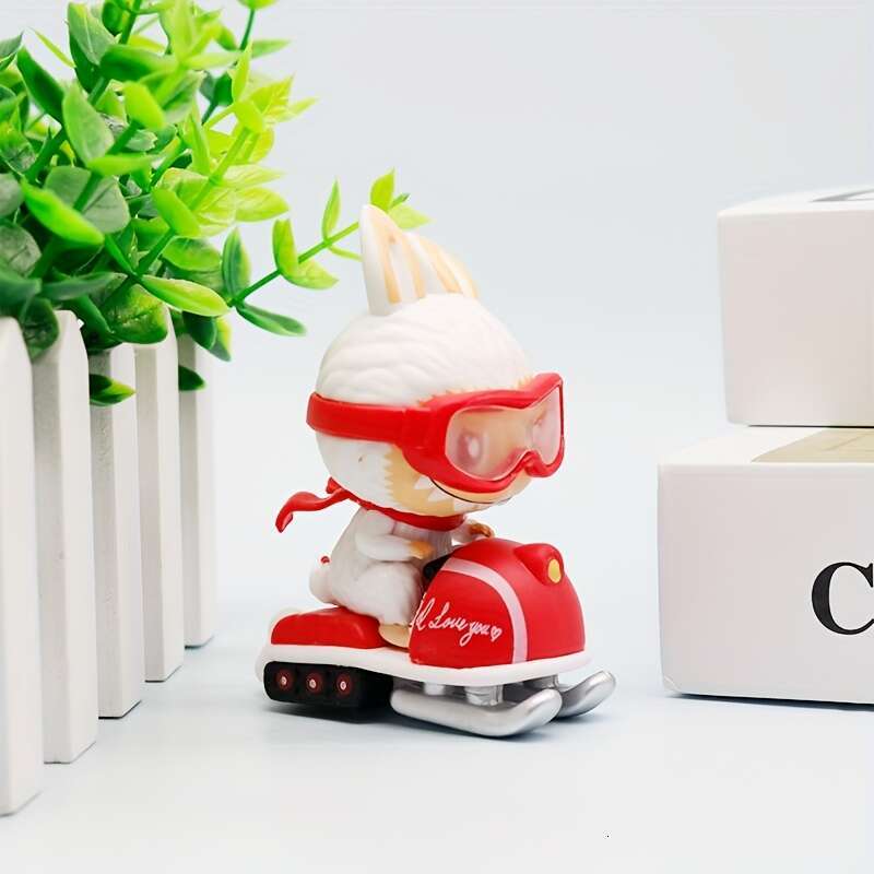 4pcs Labubu Series PVC Figures - Cute Anime/Cartoon Beverage-Themed Desk Ornaments, Mixed Colors, Perfect for Birthday Gifts & Collectible Toy Enthusi