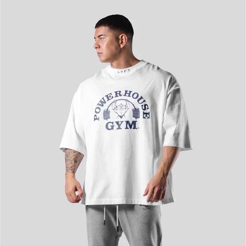 LYFT Mens Running Sports Cotton T-shirt Fitness and Fitness Loose Printed Summer Mens Running Training T-shirt TopT250319
