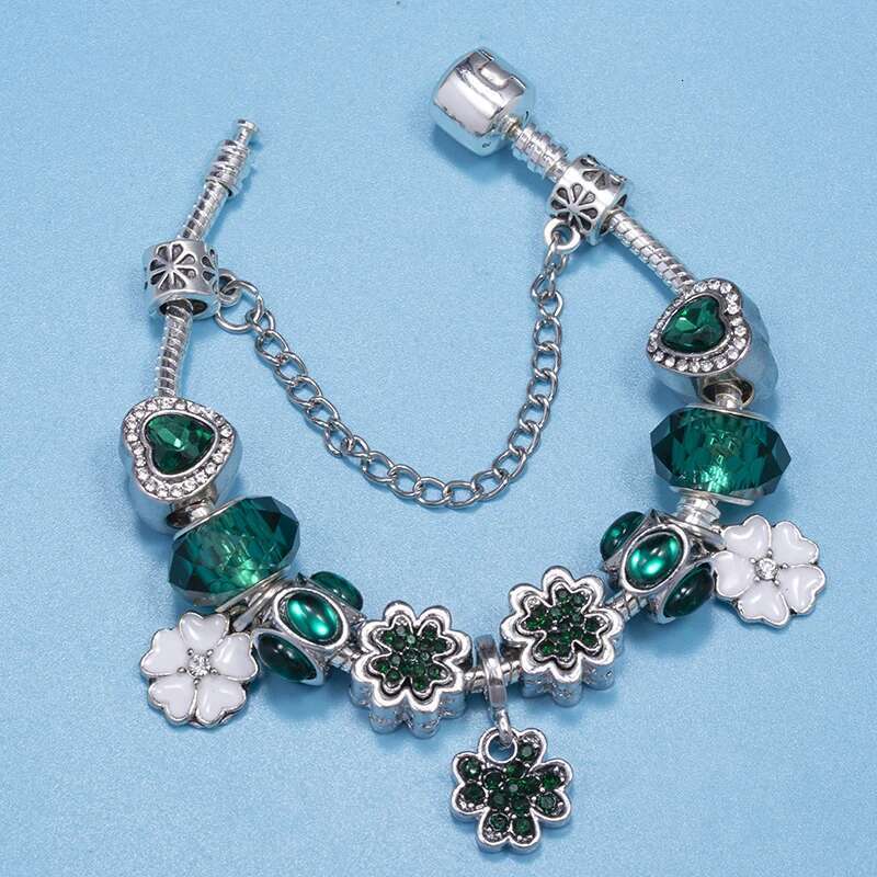 High-Quality Silver Color Charm Bracelet For Women With DIY Beads Pendant Bracelets Bangles Girlfriend Jewelry Gift Dropshipping