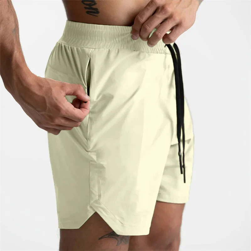 2024 Summer Gym Jogging Shorts Mens Sports Fitness Fast Drying Breathable Running 250312