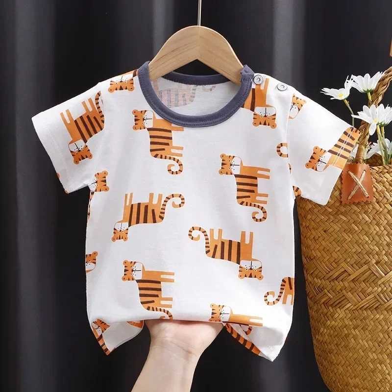 Baby Summer T-shirts Kids Toddler Childrens Clothing Cartoon Print Cotton Tee Tops Boys and Girls ClothesT250320