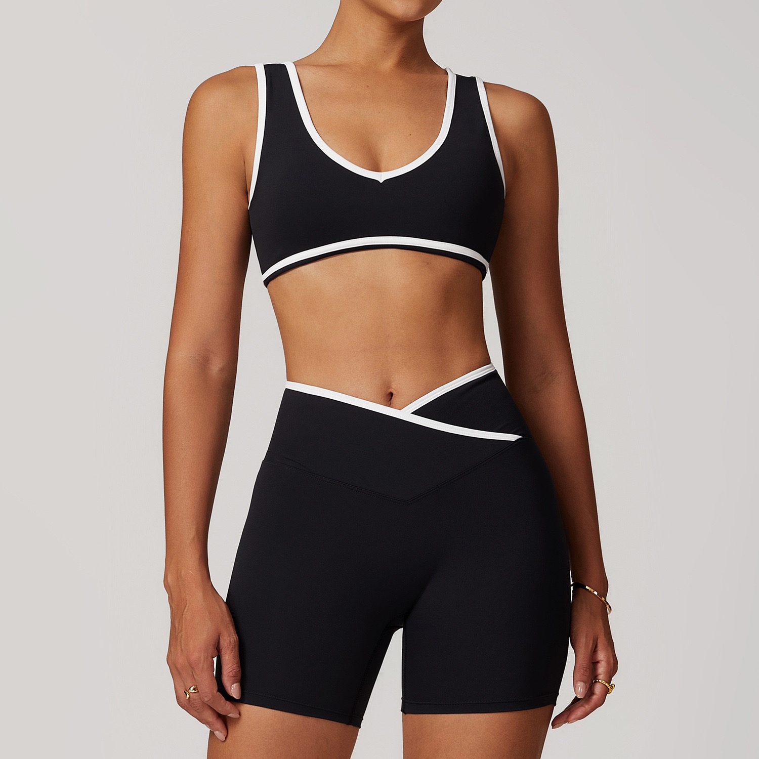 Top Yoga Set Seamless Top Sports Bra+Tight Pants High end White Low Back Dance Yoga Set Summer Women's Running Fitness Gym Pilates Set